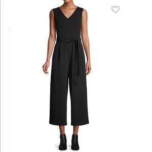 Calvin Klein cropped tie waist jump suit